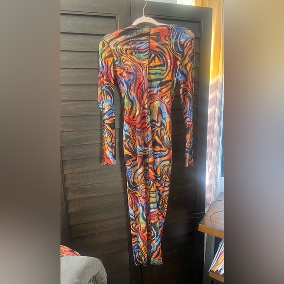 Dresses & Skirts - Semi sheer colorful animal print dress size M